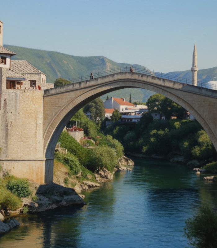 Stari kamen i tamna voda ispod mosta