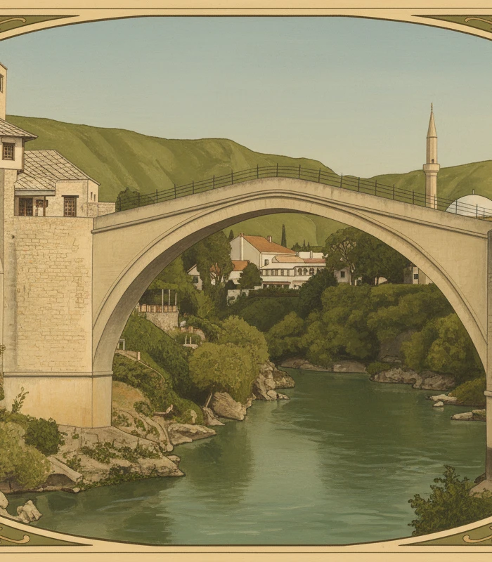 Stari most kao ukrasni luk nad Neretvom