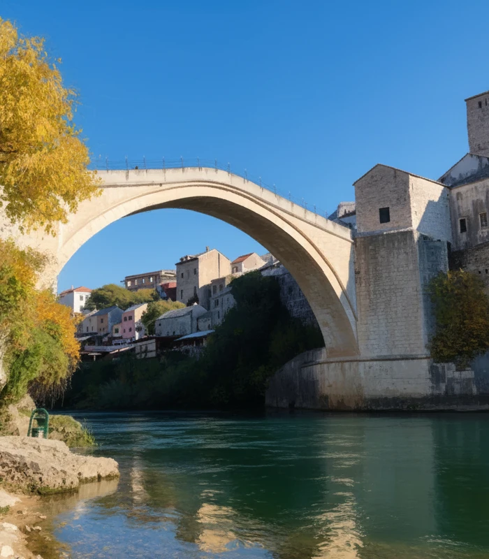 Neretva pod mostom, kamen i voda iz bliza