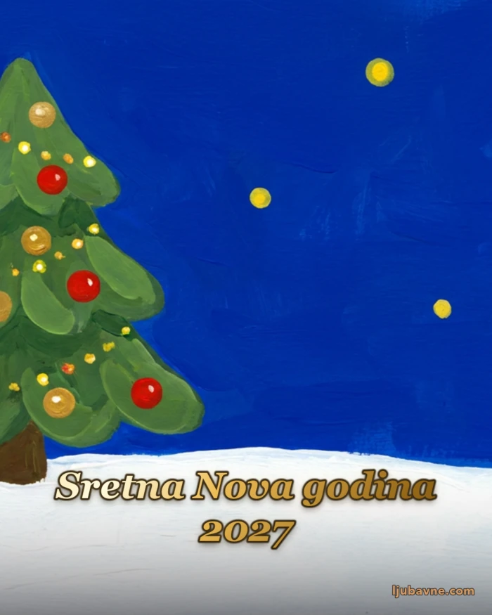 Zlatna čestitka — Sretna Nova godina 2027